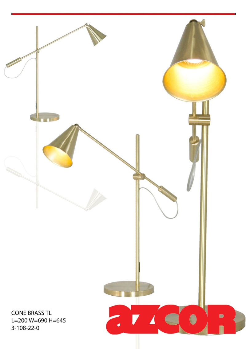 Cone Brass Table Lamp