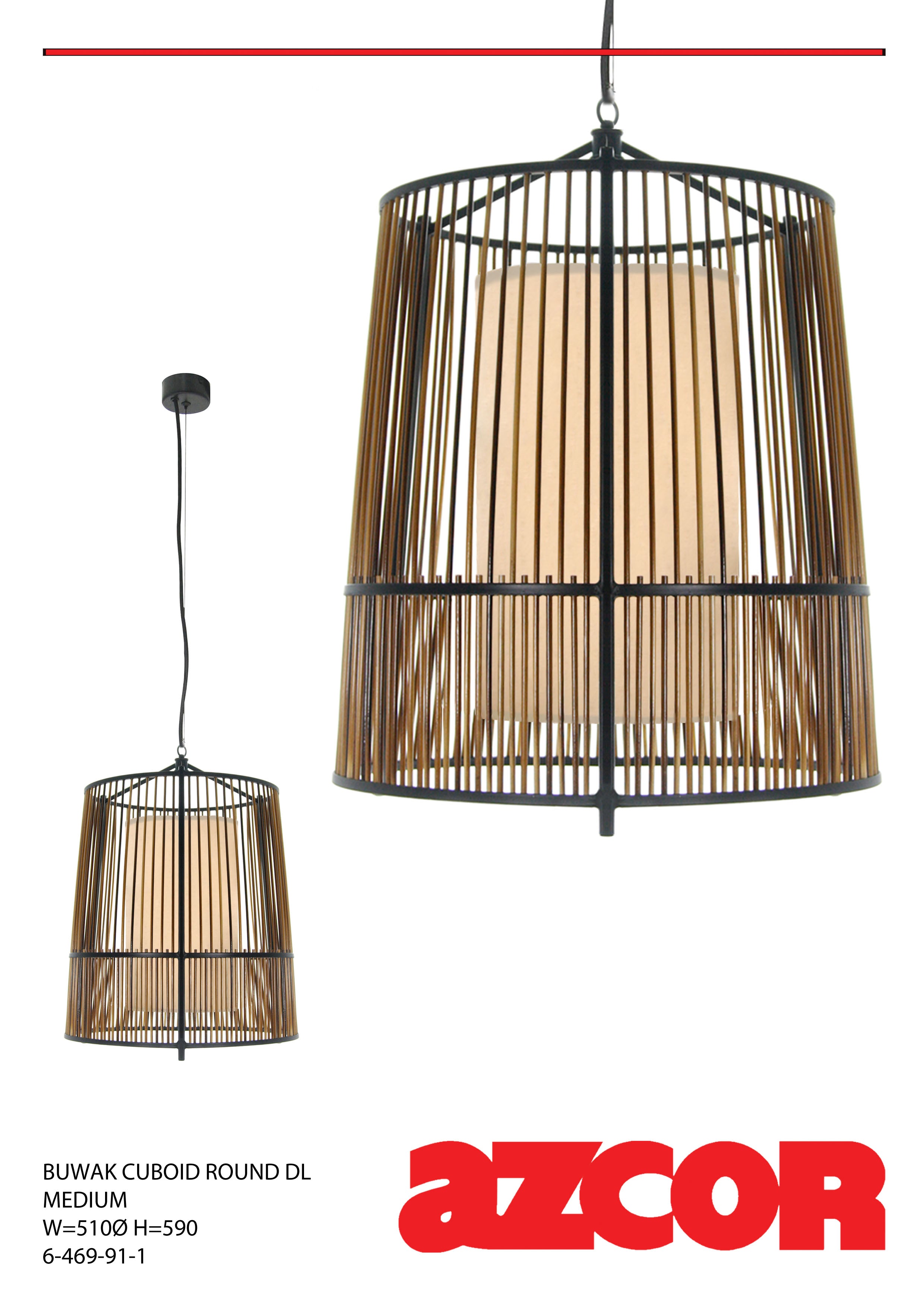 Buwak Cuboid Round Drop Light (M)