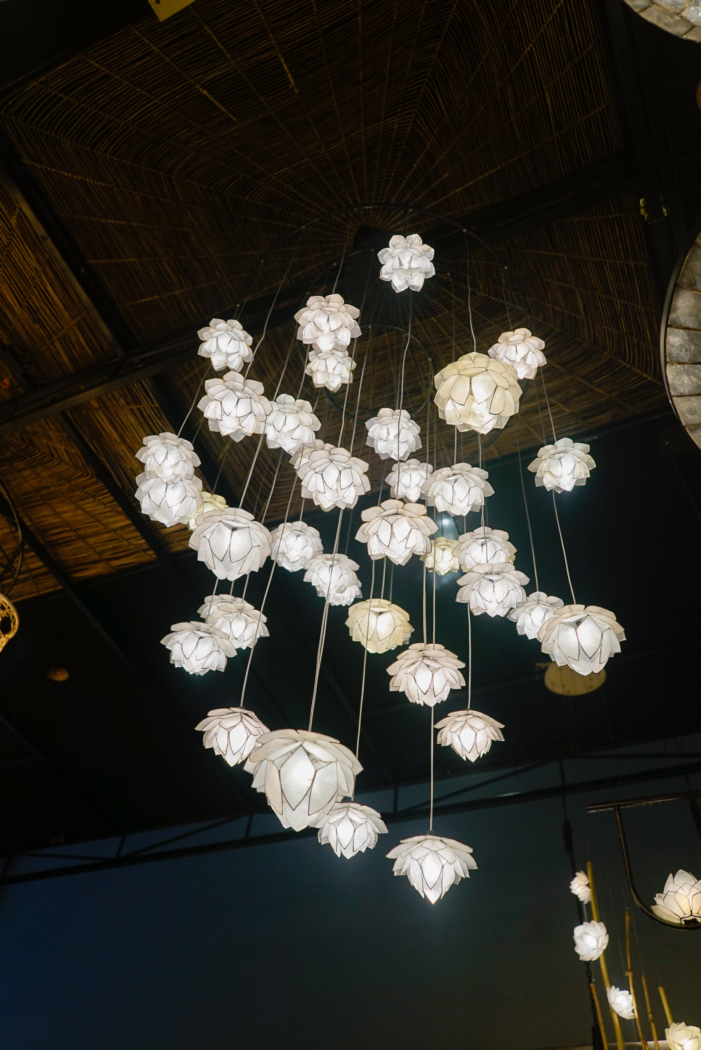 Lotus Capiz Cluster Drop Light