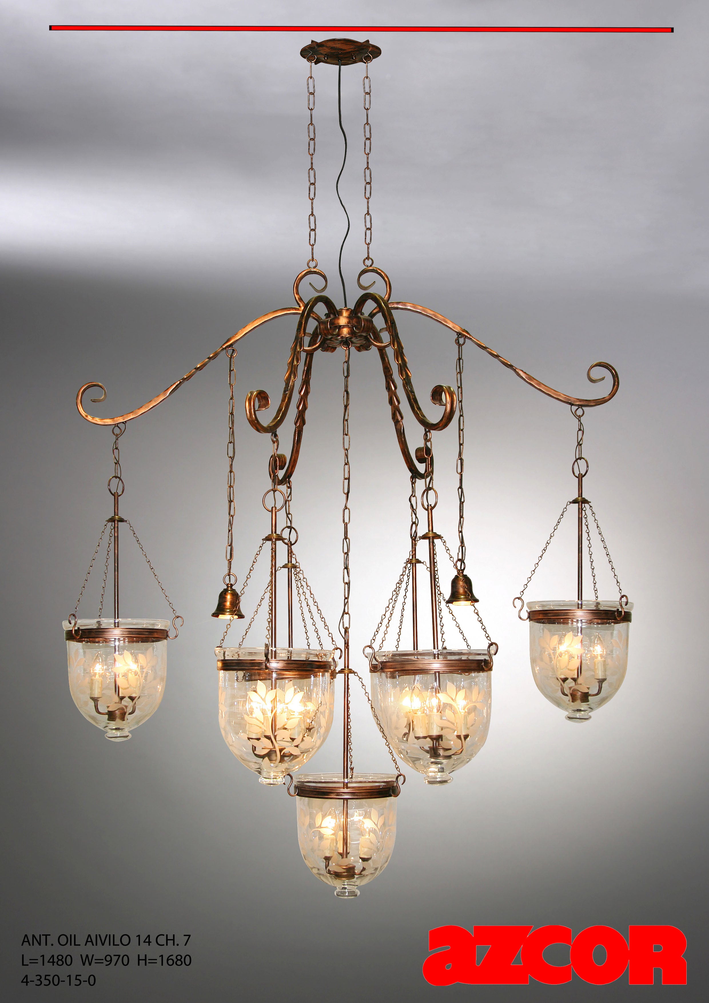 Antique Oil Aivilo Chandelier 7