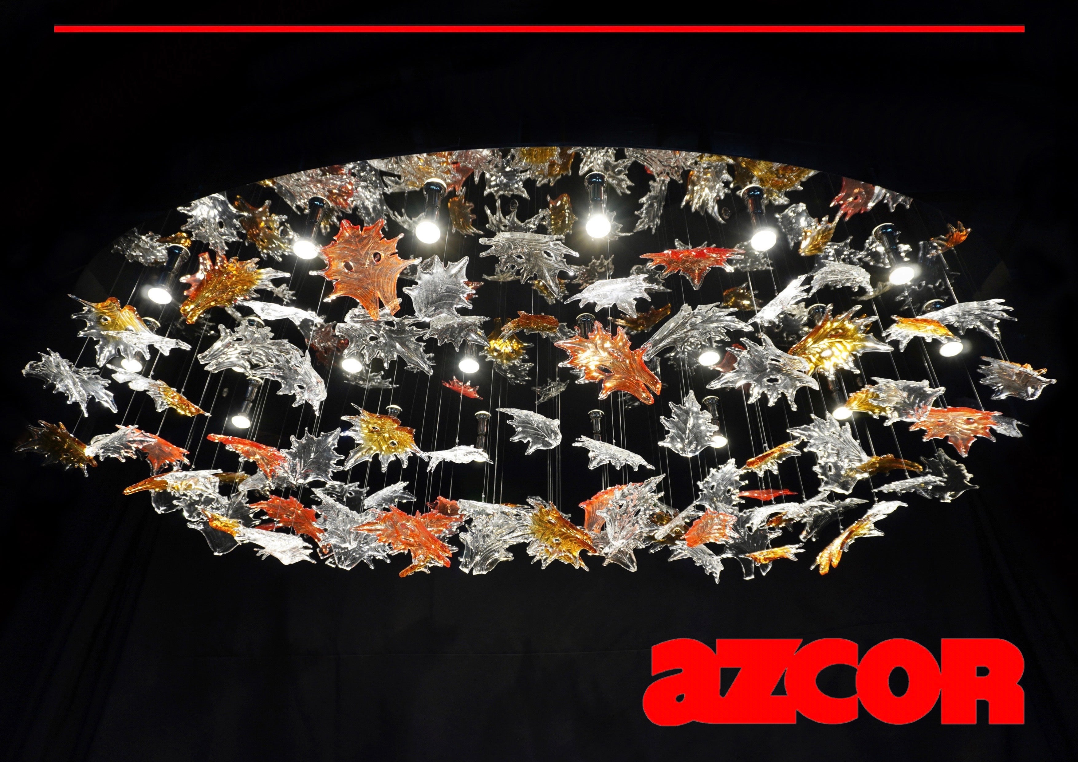 Bohemian Glass | Oak Leaves Chandelier Elipse