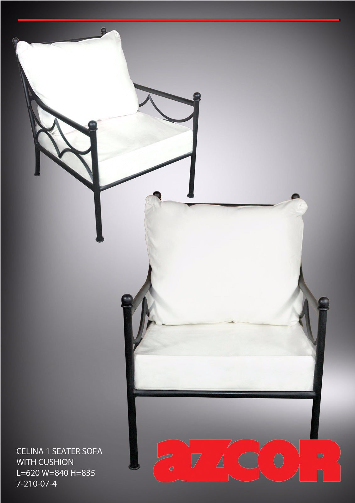 Celina Wrought Iron Lounge Chair