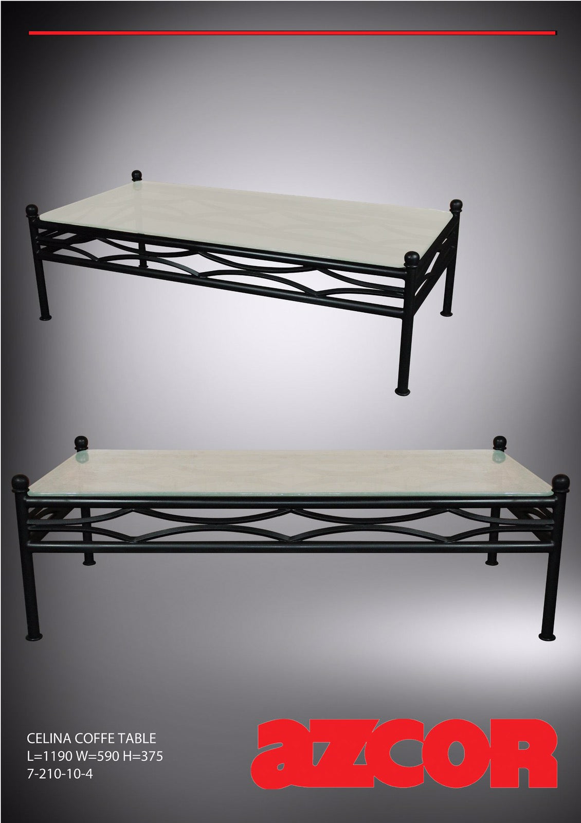 Celina Wrought Iron Coffee Table