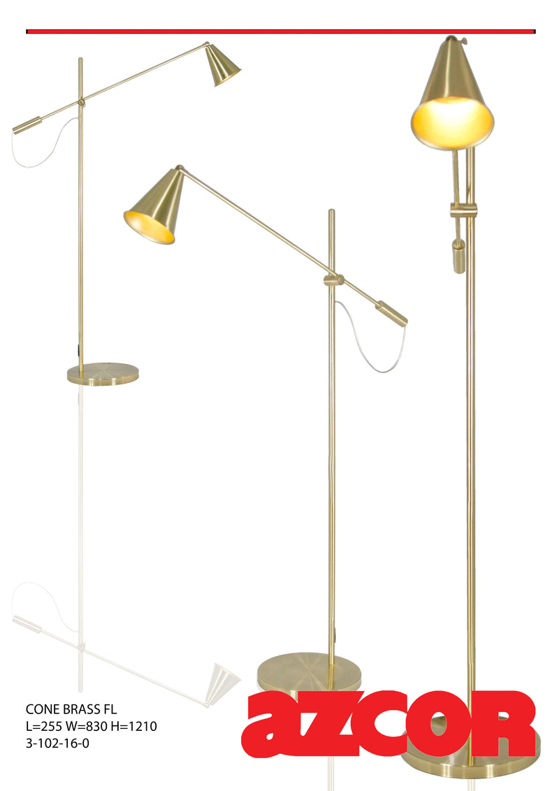 Cone Brass Floor Lamp