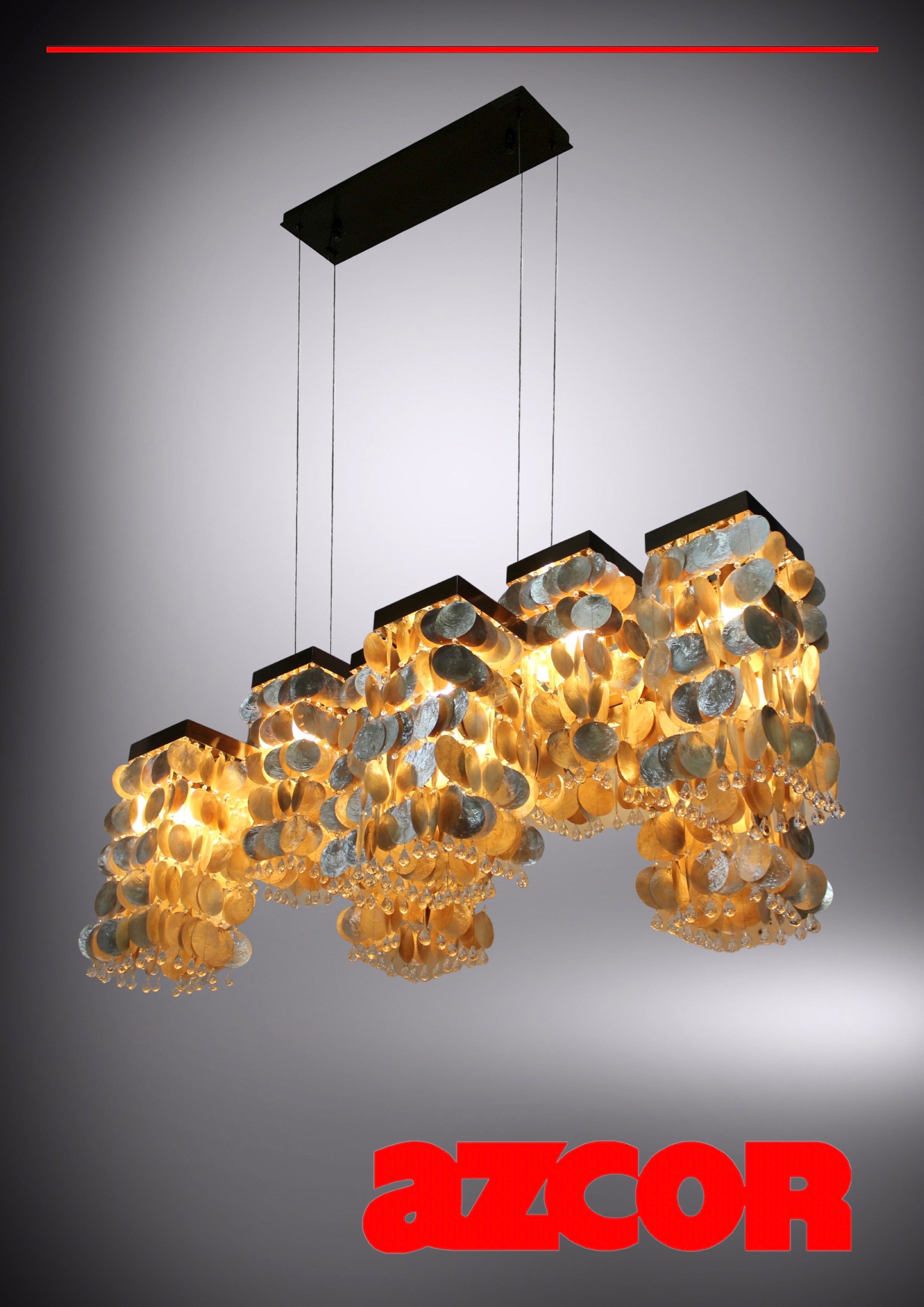 Cubicca Capiz Gold Dining Light