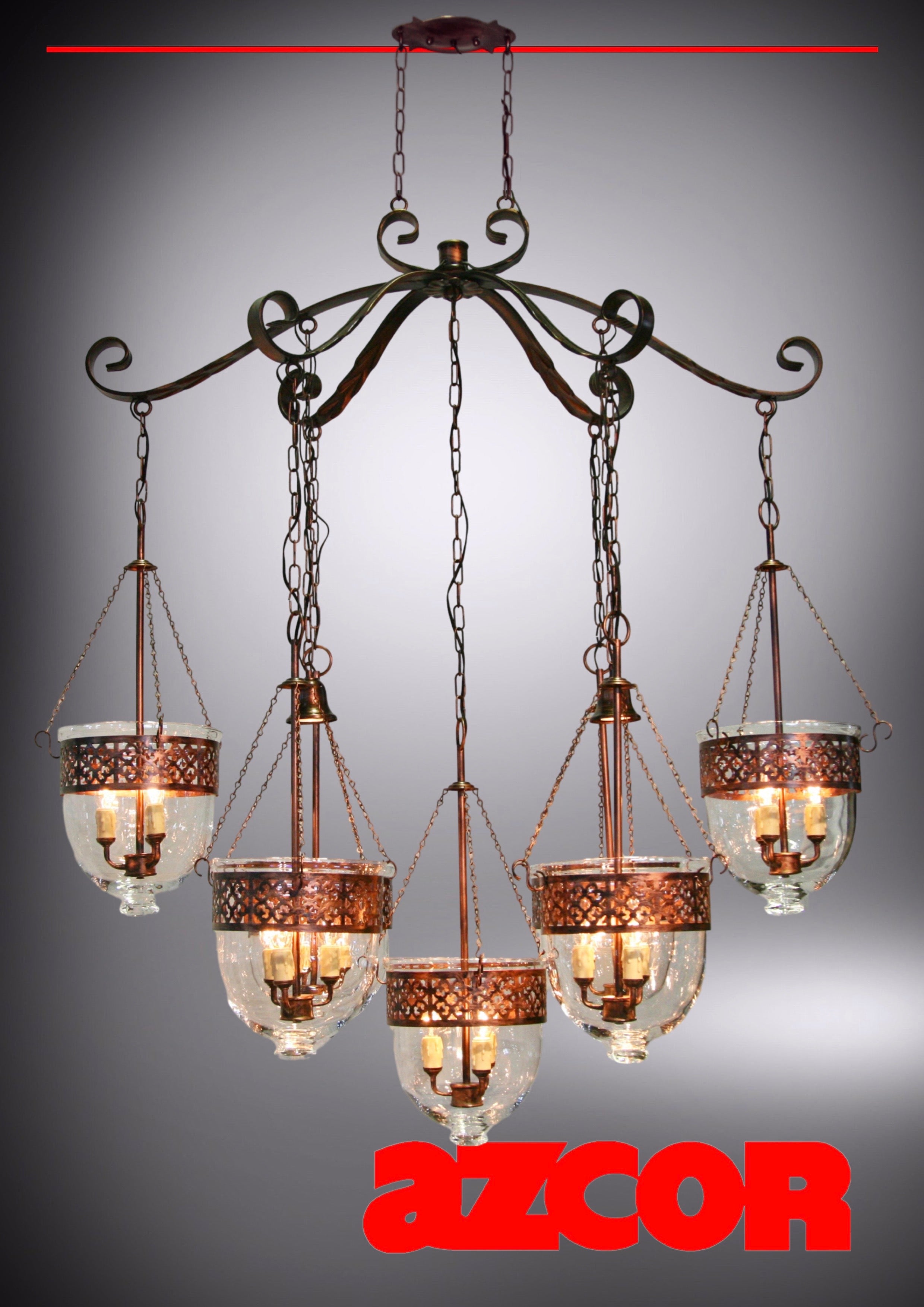 Nero Española Antique Oil Chandelier 7