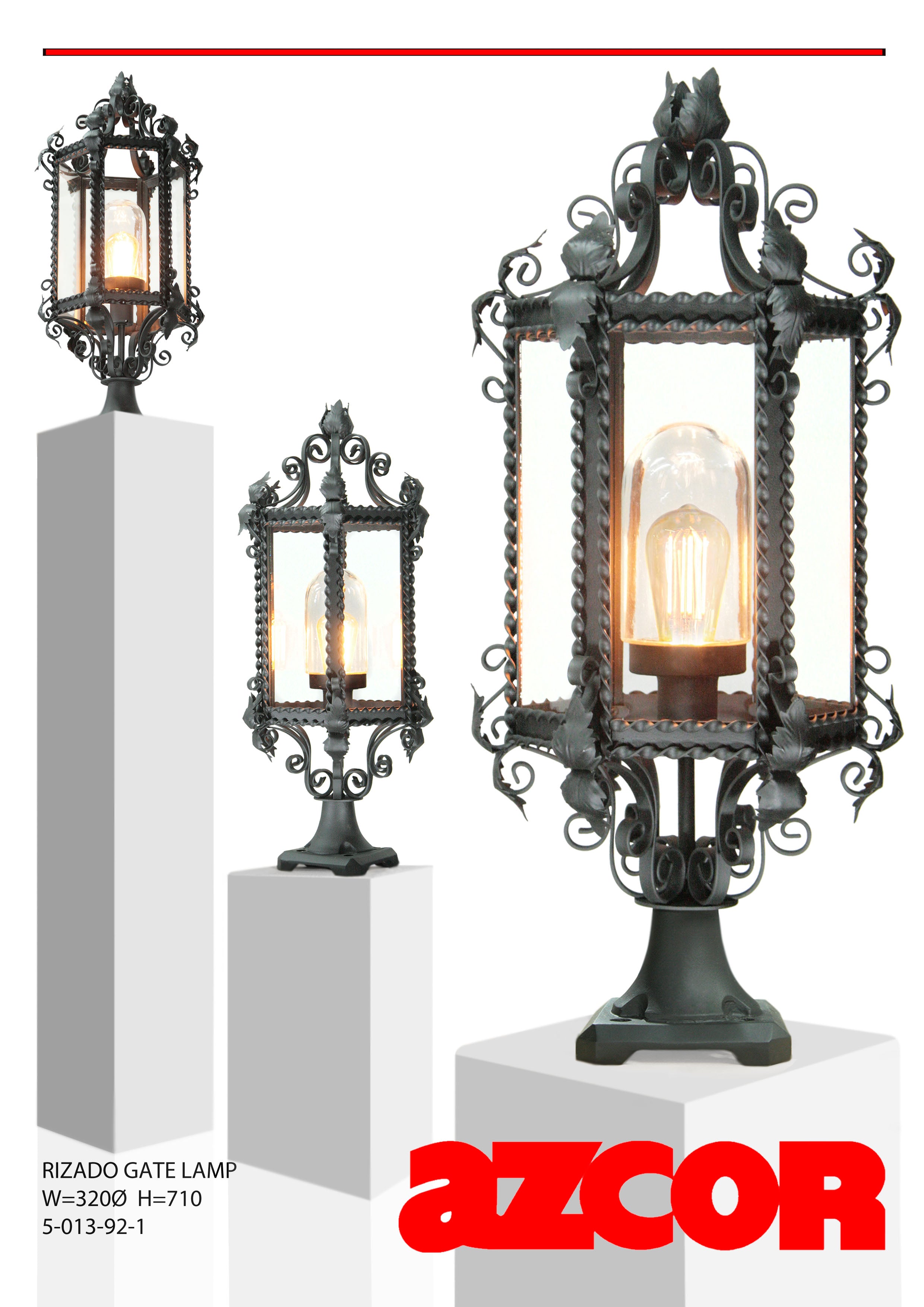 Rizado Hexagonal Gate Lamp