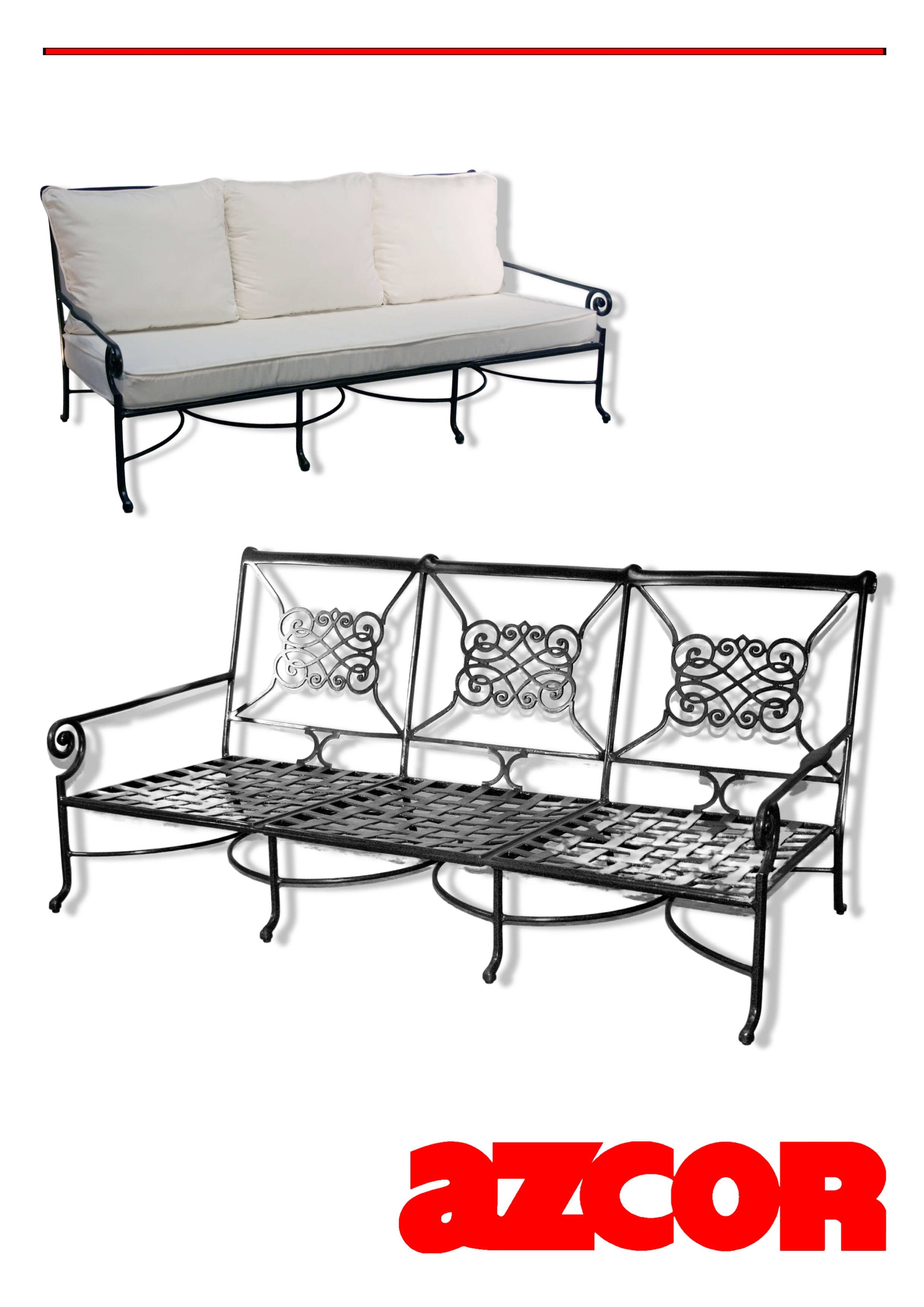 Marina Cast Aluminum 3-Seater Sofa