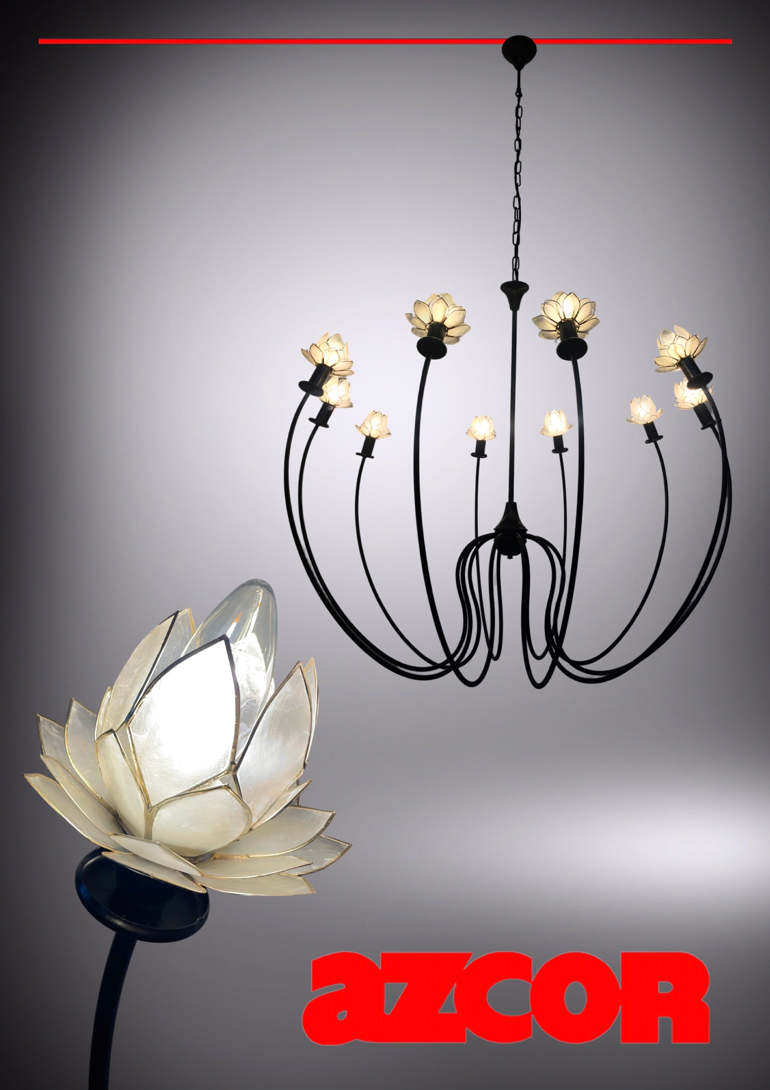 Harper Lotus Capiz Chandelier 10