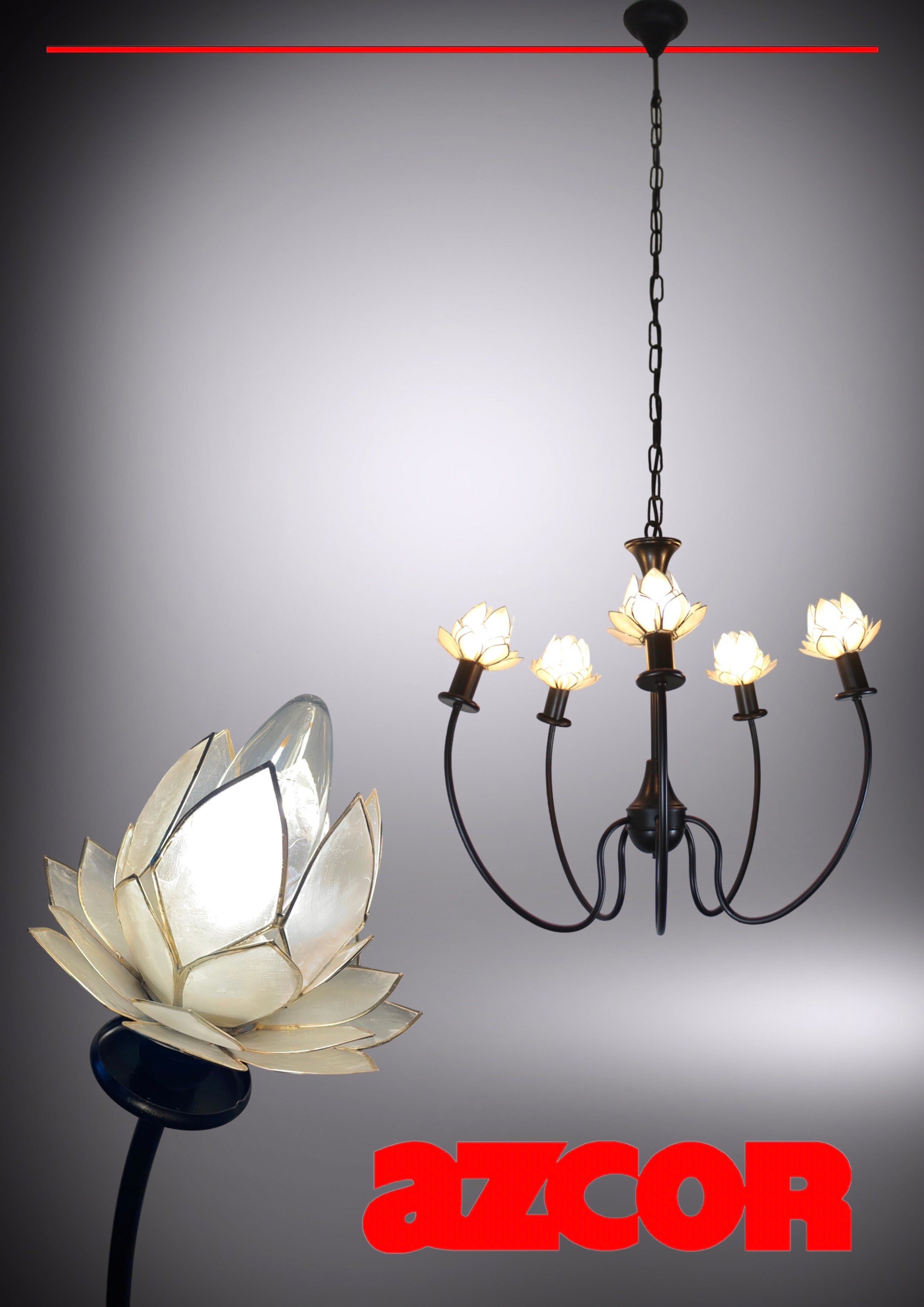 Harper Lotus Capiz Chandelier 5