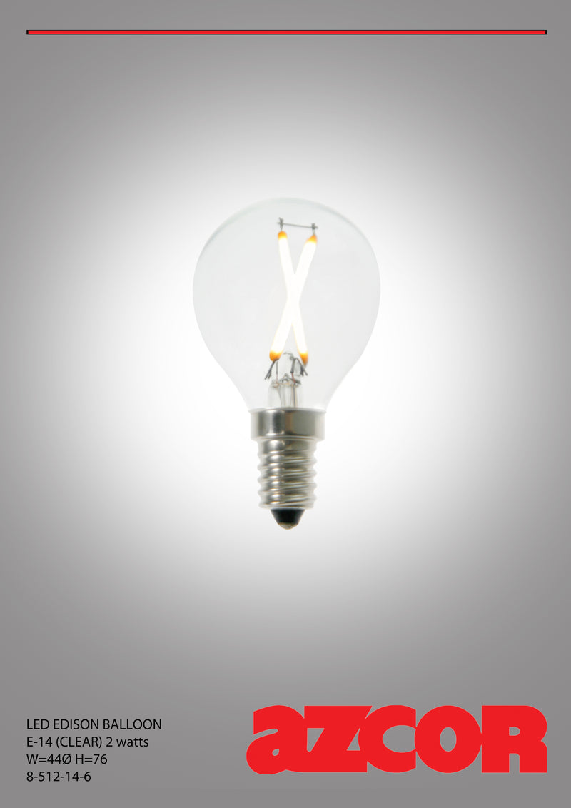 E14 Balloon Bulb LED 2W (Clear)