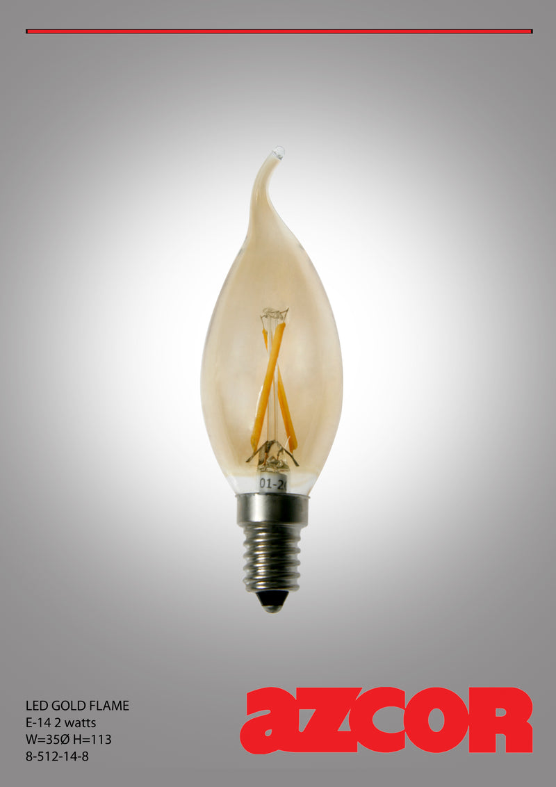 E14 Flame LED 2W (Gold)