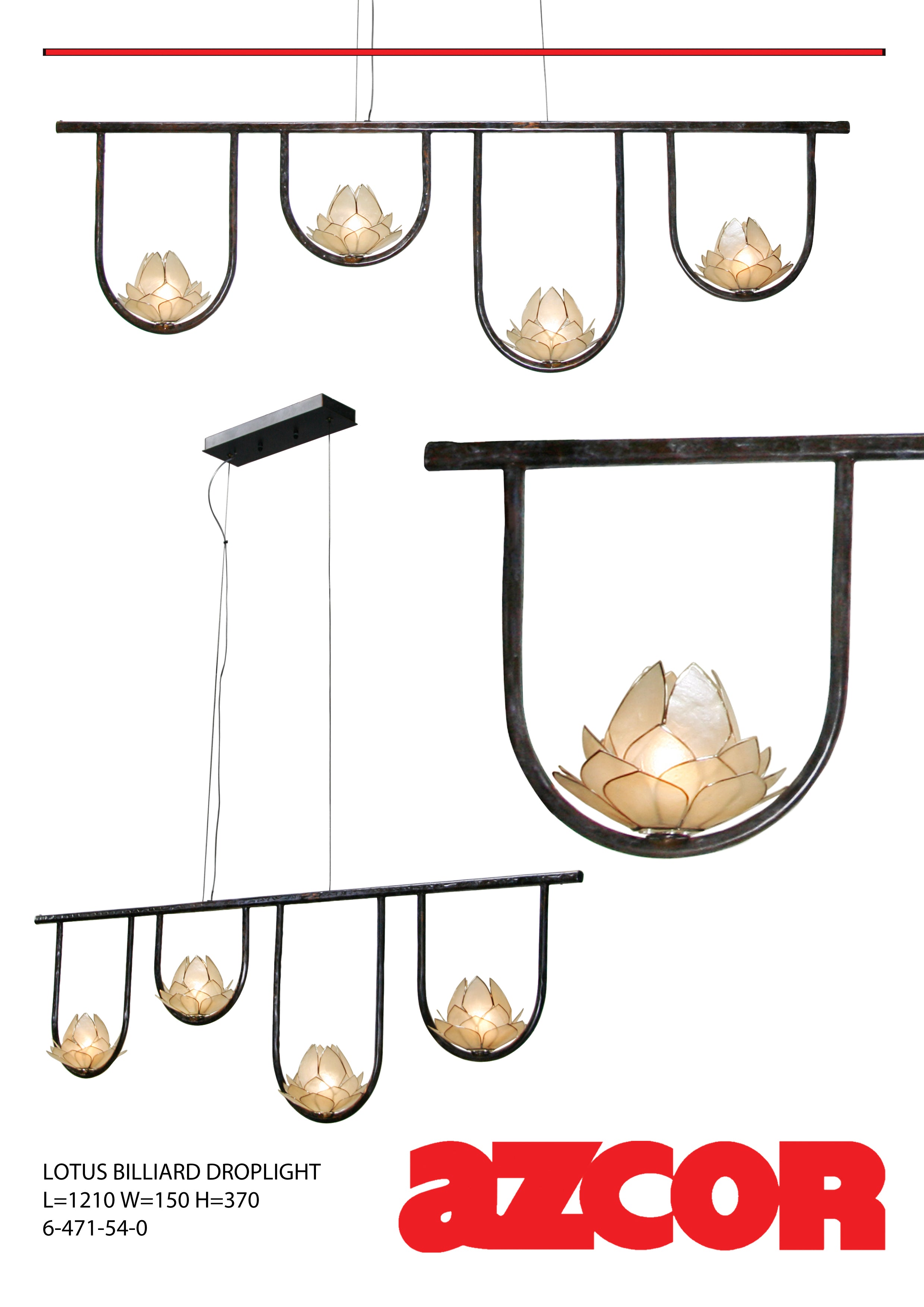 Lotus Capiz Billiard Light