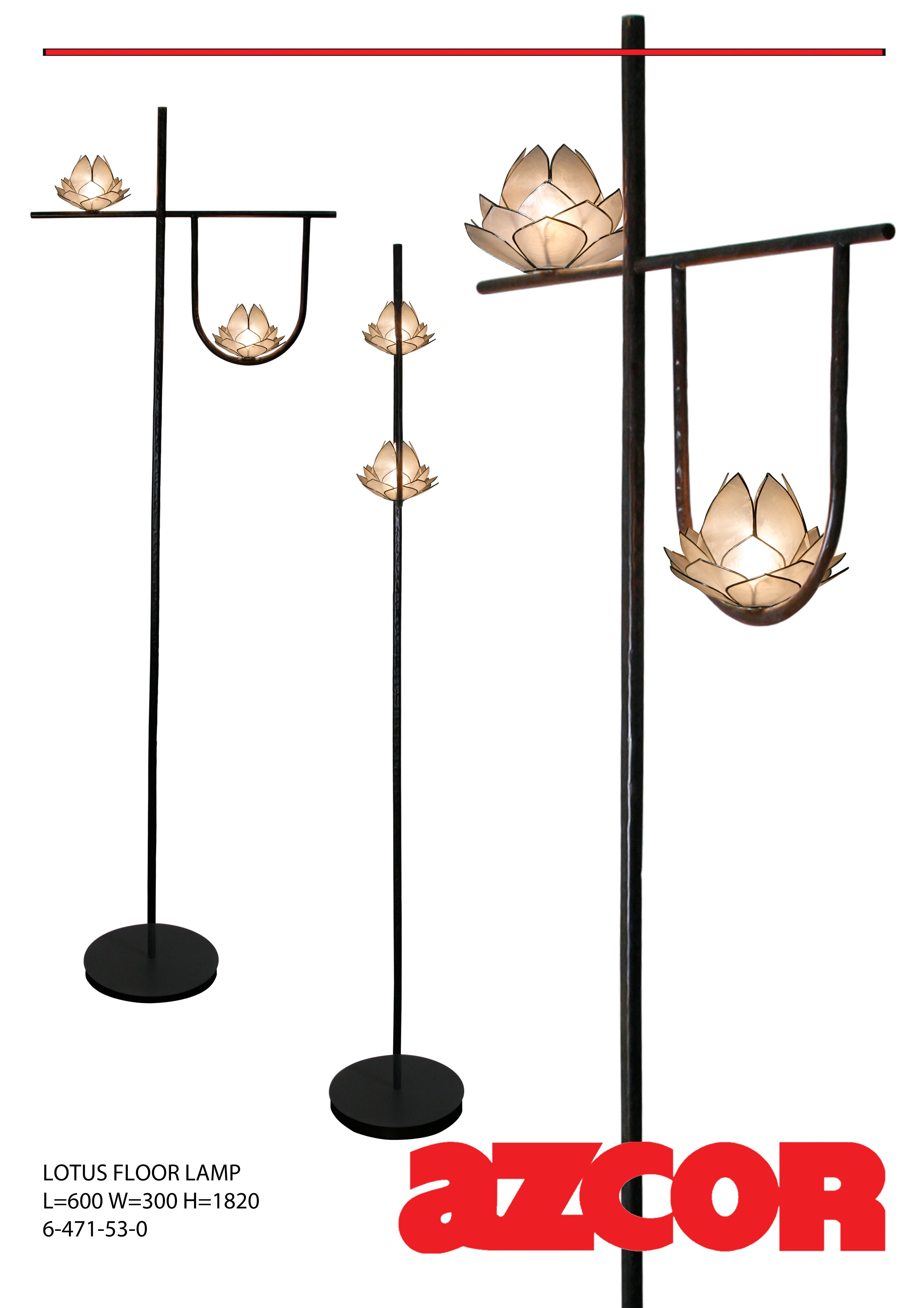 Lotus Capiz Floor Lamp