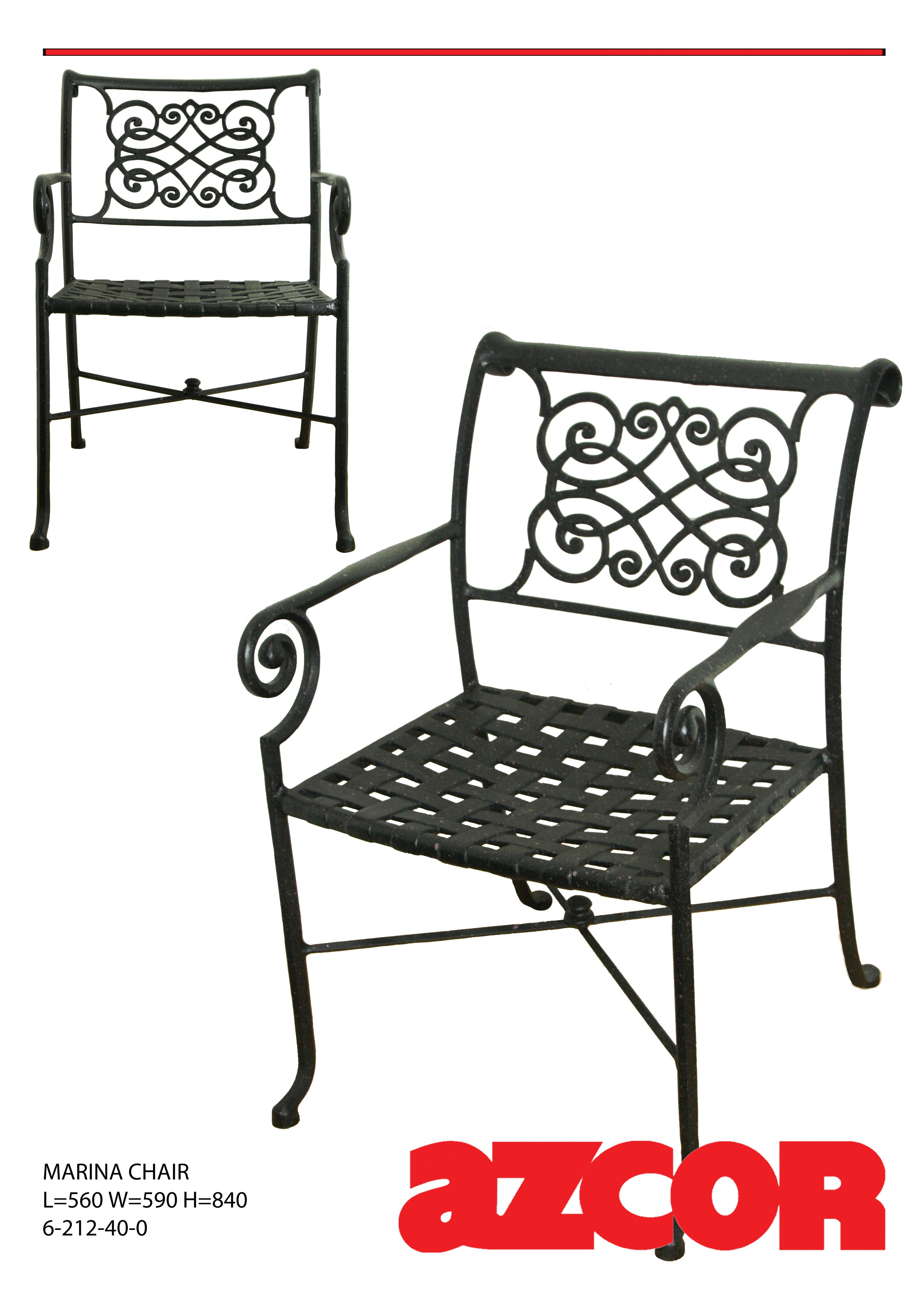 Marina Cast Aluminum Armchair