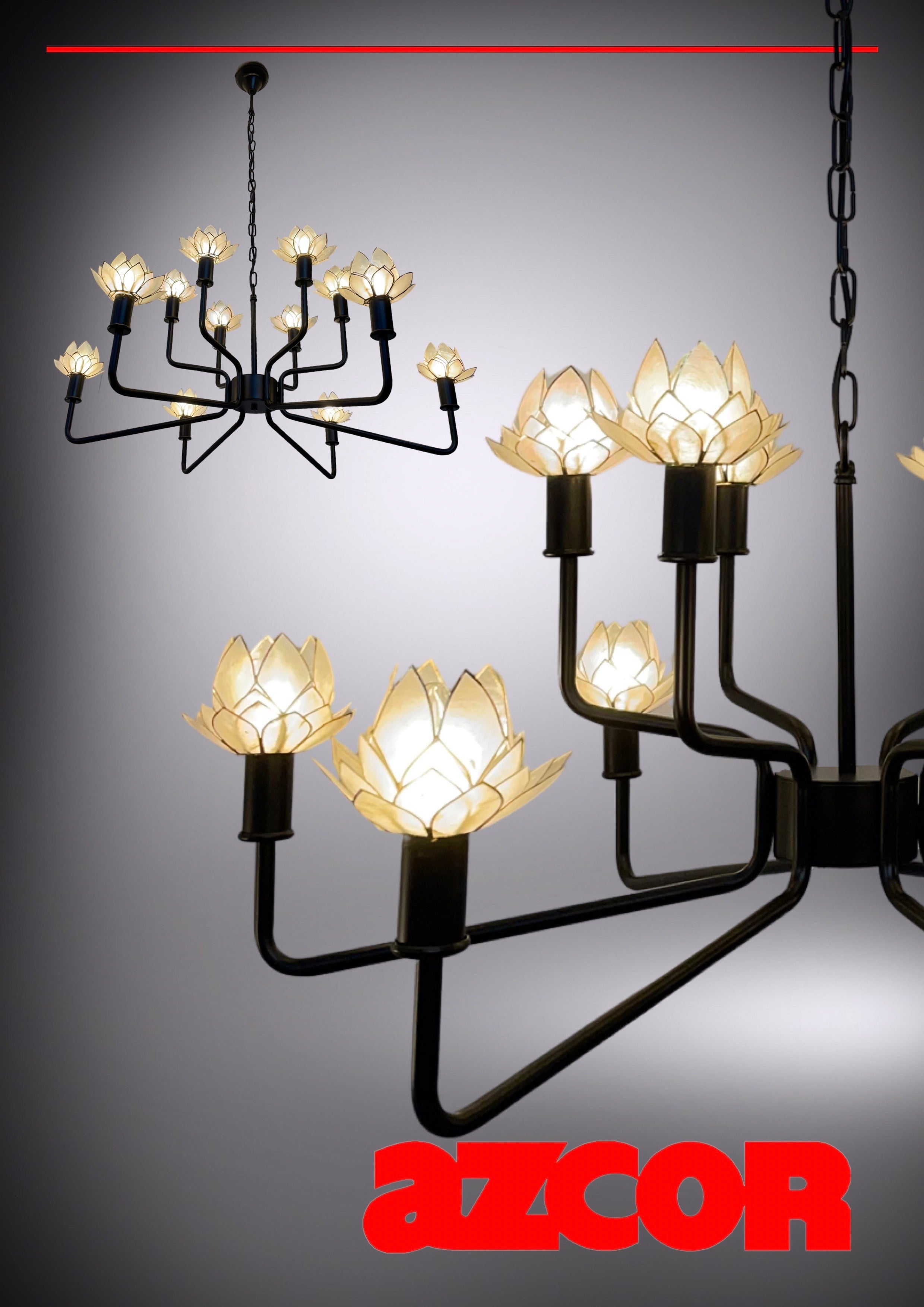 Mecca Lotus Capiz Chandelier 12