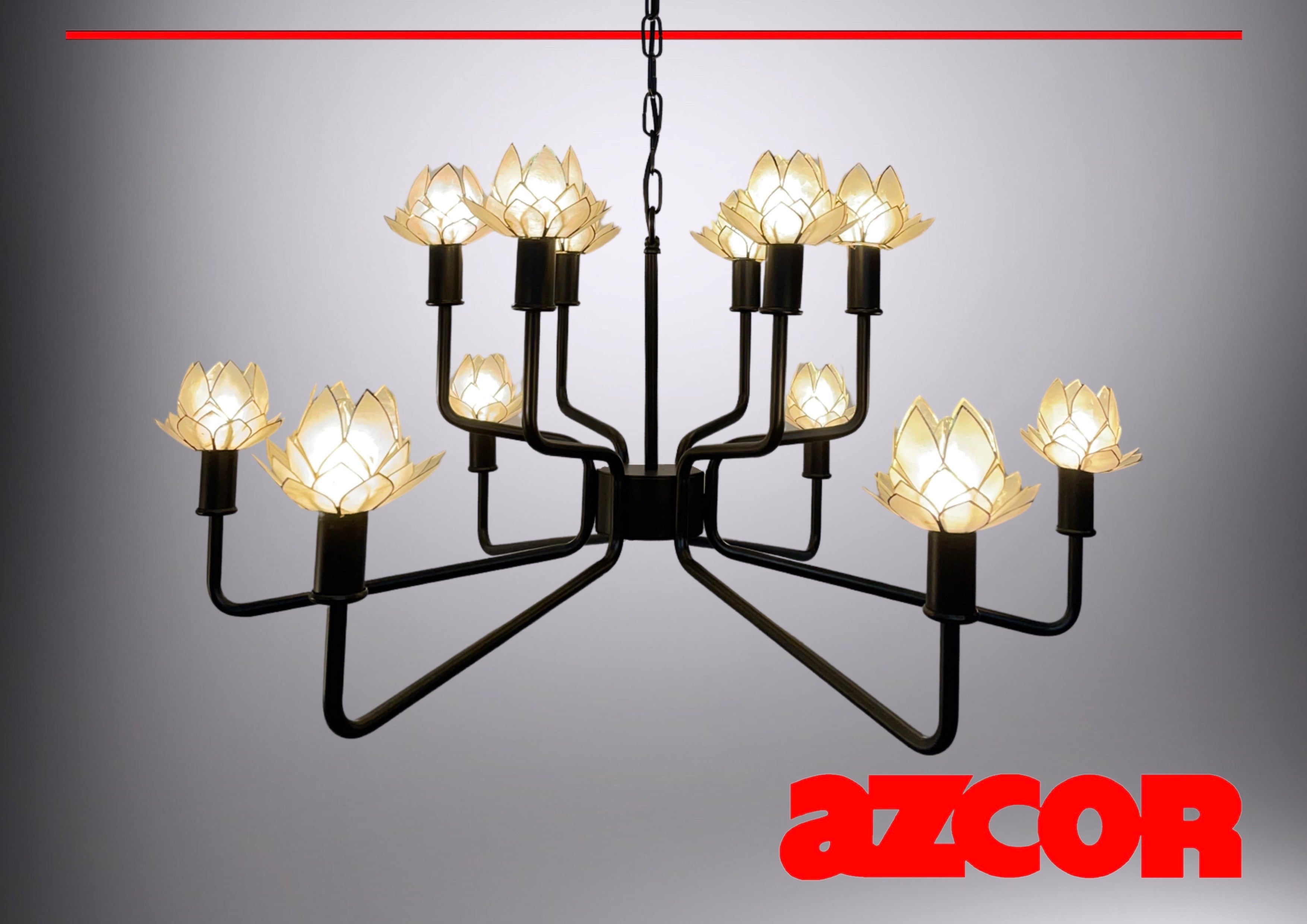 Mecca Lotus Capiz Chandelier 12