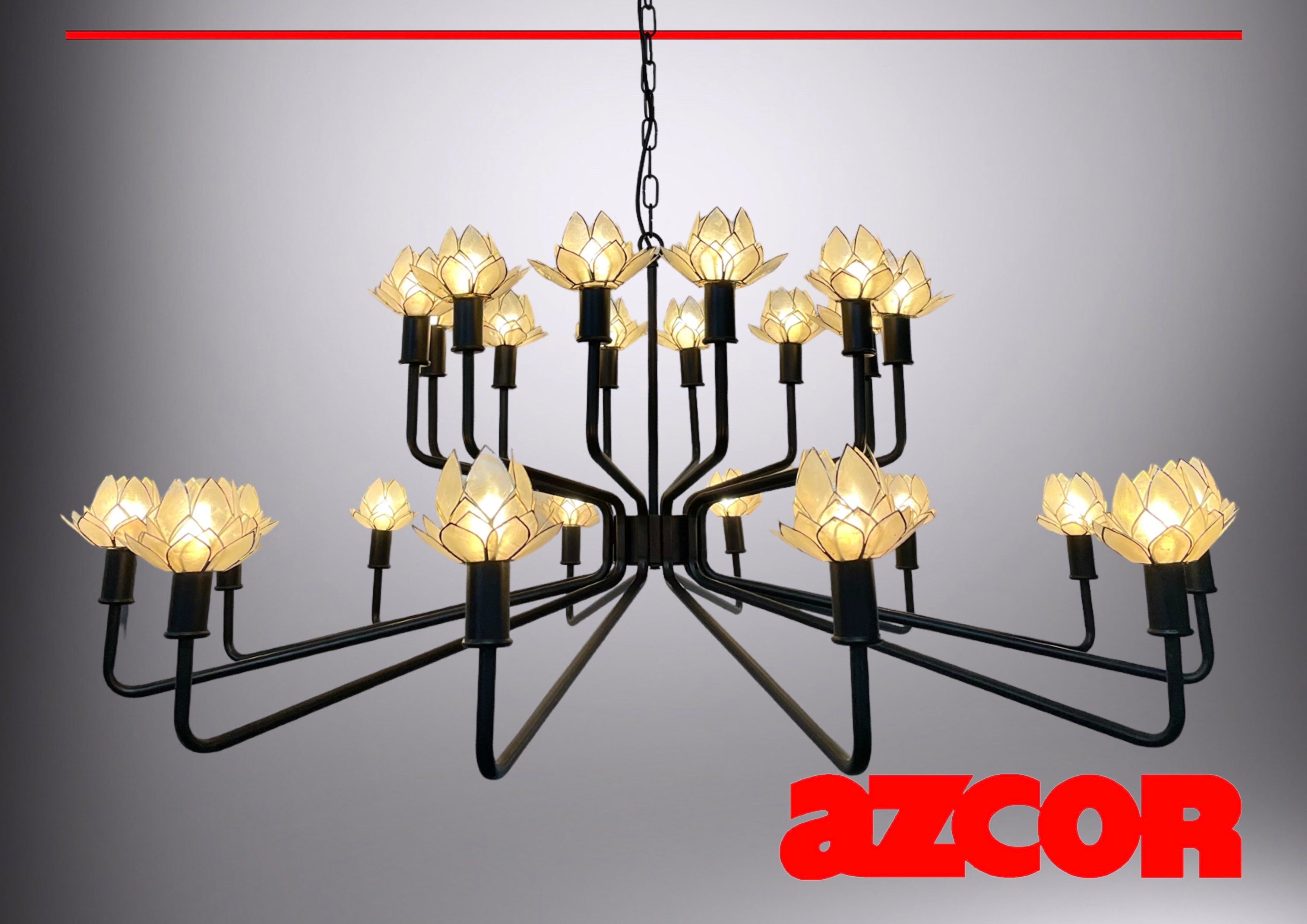 Mecca Lotus Capiz Chandelier 24