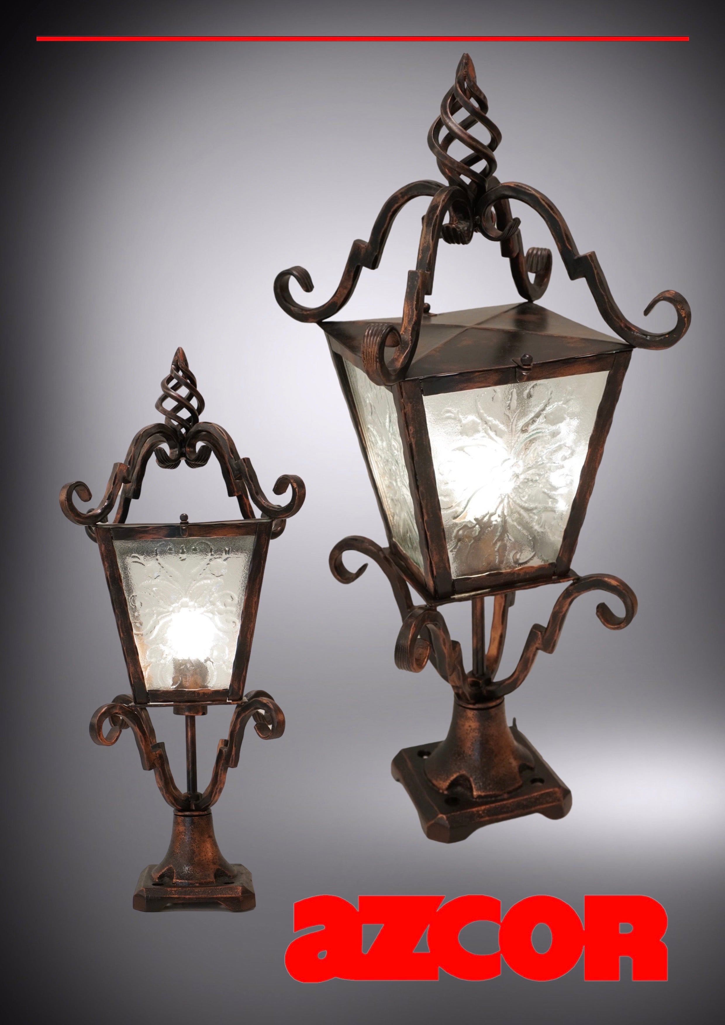 Merideano Gate Lamp Medium (Basket Finial)