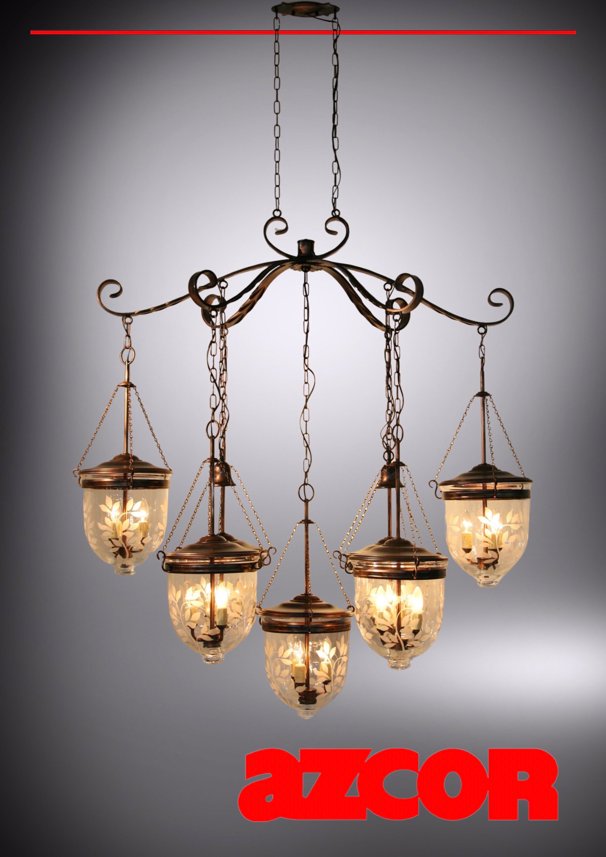 Nero Antique Oil Chandelier 7 (w/ Metal Cover)