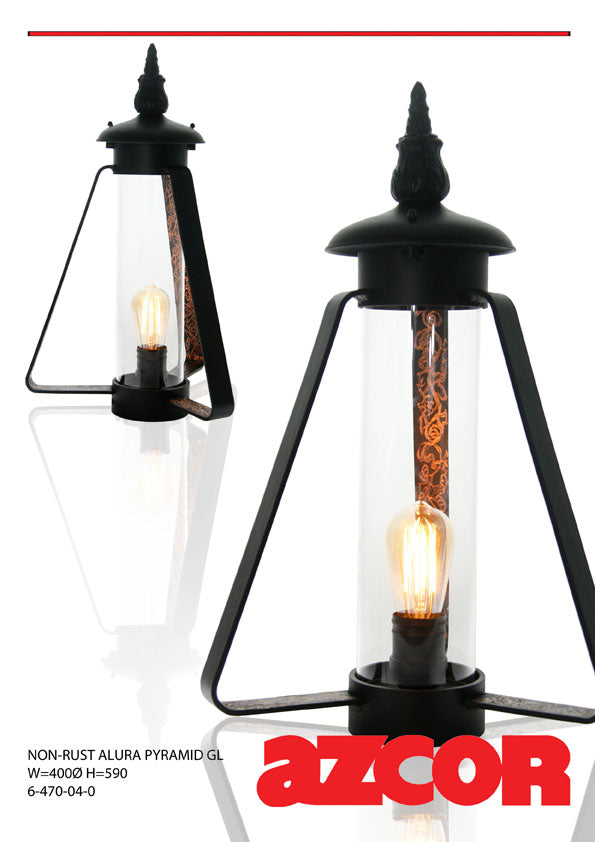 Non-Rust Alura Pyramid Gate Lamp