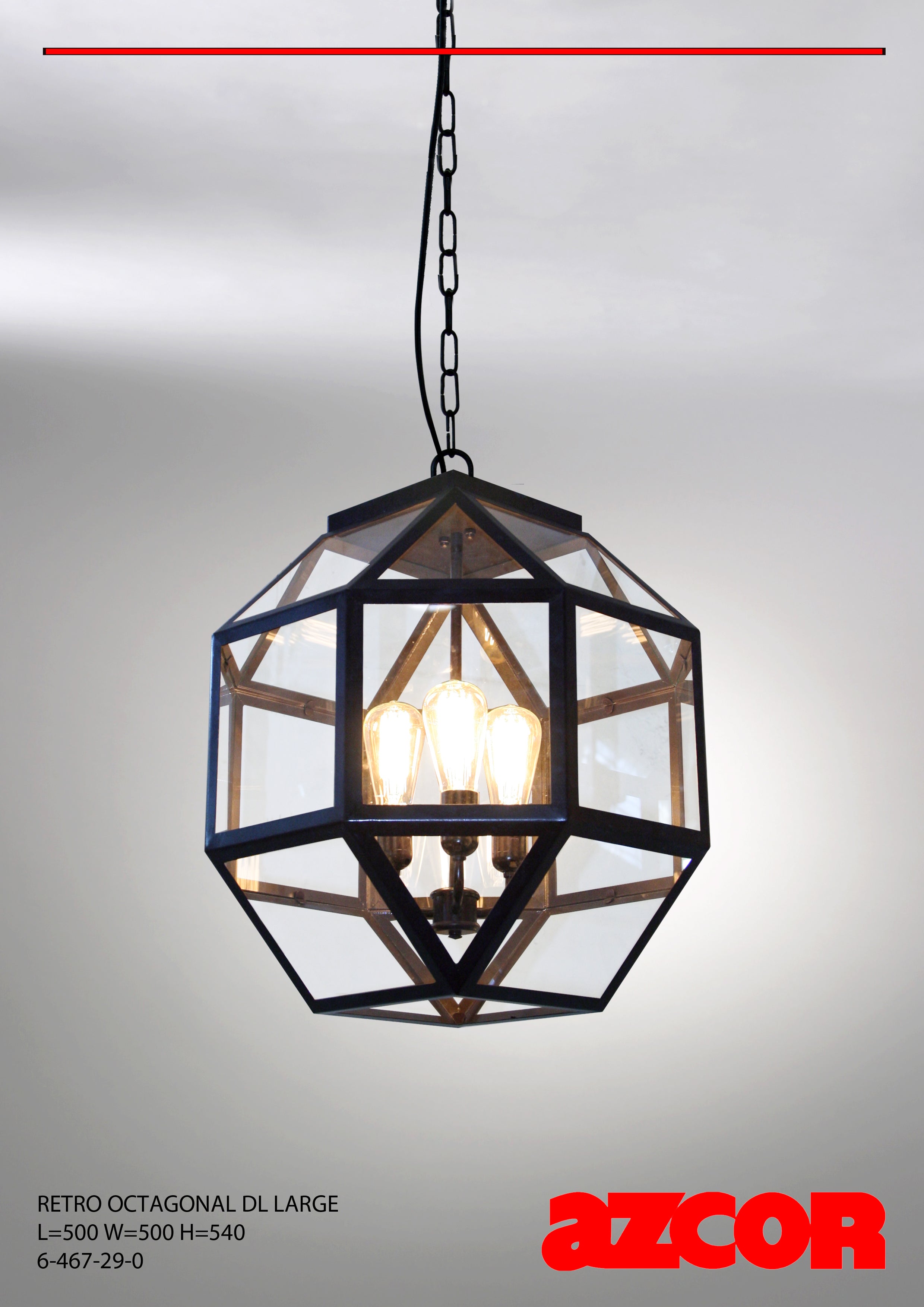 Octagon Drop Design Retro Octagonal Drop Light