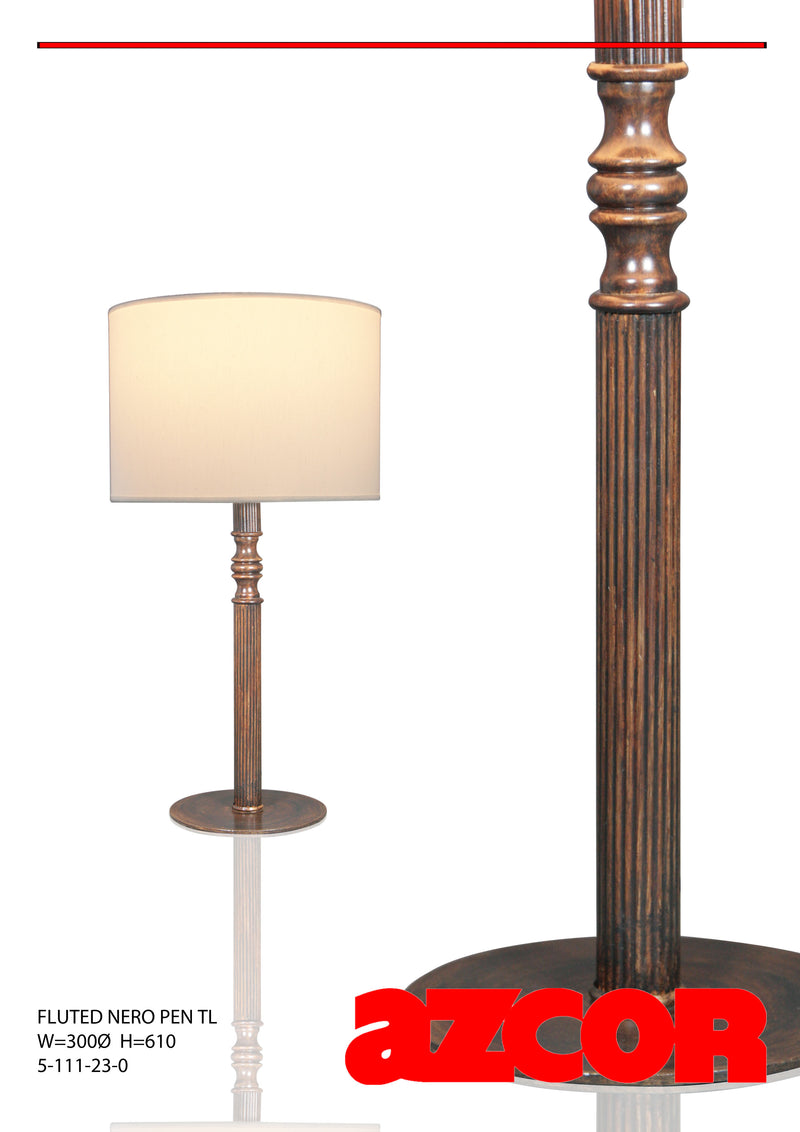 Fluted Nero Pen Table Lamp