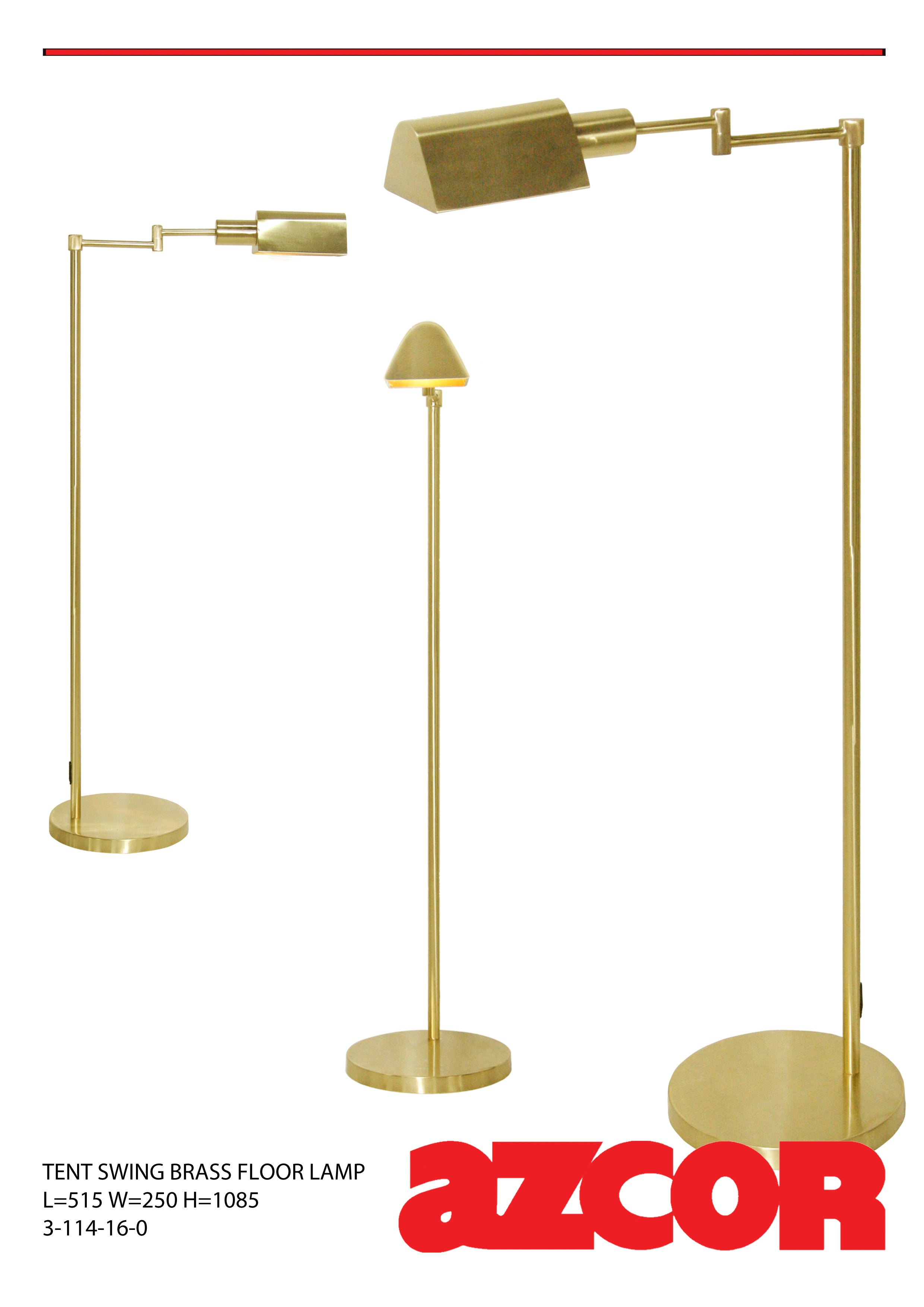 Tent Swing Brass Floor Lamp